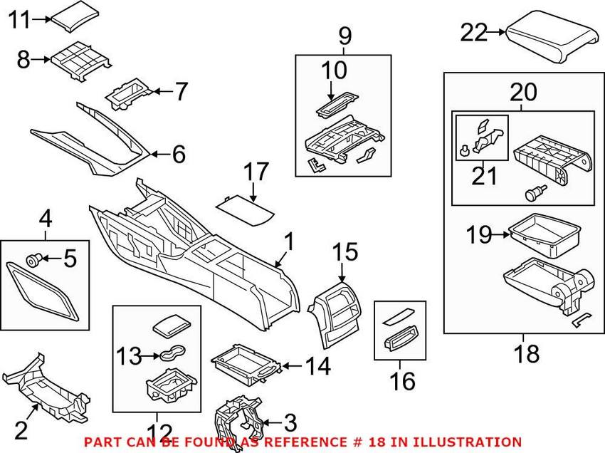 Audi Seat Armrest Base 4G0864208H4PK